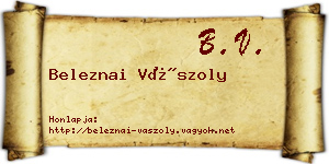 Beleznai Vászoly névjegykártya